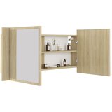  LED kupaonski ormarić s ogledalom boja hrasta 100x12x45 akrilni | shoptok.hr