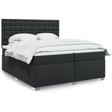 vidaXL Box spring postelja z vzmetnico črna 200x200 cm umetno usnje Cene
