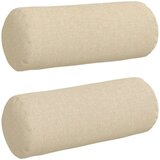 vidaXL Blazine 2 pcs krema Ø 15 x 40 cm blago | Shoptok.si