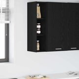 vidaXL Viseča omarica s polico Riga Črna Orehovina 20 x 29,5 x 80 cm | Shoptok.si