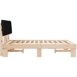  Posteljni okvir z oblazinjenim vzglavjem Črna 150 x 200 cm, (5000101425) | Shoptok.si