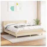 vidaXL Krevet s oprugama i madracem krem 160x200 cm od tkanine Cijene