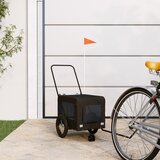 vidaXL Prikolica za bicikl za ljubimce crna od tkanine i željeza | shoptok.hr