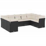 Maison Chic Seti vrtnega pohištva - Vrtna garnitura - Vrtni pohištvo set 9-delna z blazinami črn poli ratan, (21798044) | Shoptok.si