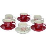  Šalica set 170CC porculan 3952P bijela crvena | Eponuda.ba
