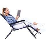springos sklopiva vrtna ležaljka s podesivim položajem, plava | shoptok.hr