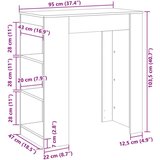 vidaXL Barski stol s držačima crni 95x47x103,5 cm konstruirano drvo | shoptok.hr