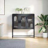 vidaXL Komoda crna 100,5 x 39 x 107 cm od hladno valjanog čelika | shoptok.hr