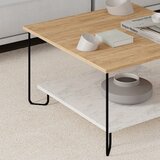 Marckeric Bijeli/u prirodnoj boji stolić za kavu s pločom stola u dekoru hrasta 80x80 cm Tonka – | shoptok.hr