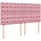 Krevet s oprugama i madracem ružičasti 200x200 cm baršunasti | shoptok.hr