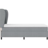 vidaXL Boks vzmetnica z vzmetjo - Svetlo siva, 90x200 cm, Tkanina | Shoptok.si
