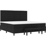  Krevet s kutijom s madracem i klupom Crna 200x200 cm Tkanina | shoptok.hr