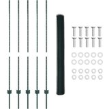 vidaXL Ograde postovi 5 kom U-kanal Zelena 140 cm Čelik, Šesterokutna ograda Zelena 1.4x10 m Čelik | shoptok.hr