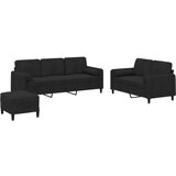 vidaXL 3-dijelni set sofa s jastucima crni baršunasti Cijene