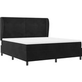 Box Spring Postelja z Blazino Črna 180x200 cm Žamet, (22050451) | Shoptok.si