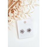 Kesi Silver flower earrings with zirconia Cene