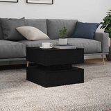 Klub stolić s LED svjetlima crni hrast 50x50x40 cm | Eponuda.com