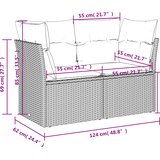  | Vrtni kauč | s jastukom Siva 124 x 62 x 69cm poliratan | shoptok.hr