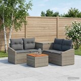  Set sofe 6 kom. Siva i tamno siva Poli Rattan i čelik | shoptok.hr