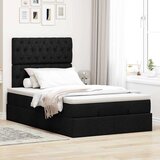  Otomanski krevet madracem i LED crna 120x190 cm tkanina | shoptok.hr