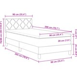 Box Postelja z vzmetnico z vzmetnico krema 90 x 200 cm blago, (5000128042) Slike