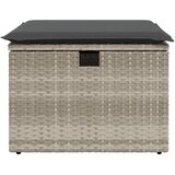  Vrtni tabure s jastukom svijetlosivi 55x55x37 cm od poliratana | shoptok.hr