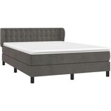  Box spring postelja z vzmetnico temno siva 140x200 cm žamet, (20791145) | Shoptok.si