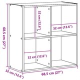 vidaXL Polica Crni hrast 68 5x32x68 5 cm Konstruirano drvo | shoptok.hr