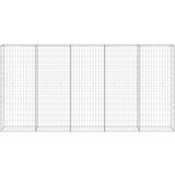 vidaXL Gabionska stena s pokrovi iz pocinkanega jekla 300x30x150 cm | Shoptok.si