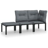 Maison Chic Seti vrtnega pohištva - Vrtna garnitura - Vrtni pohištvo set 3-delna črna in siva poli ratan, (21811581) | Shoptok.si