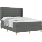 Box Spring Krevet s Madracem Tamno Siva 160x200 cm Tkanina | shoptok.hr
