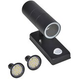  LED zidna svjetiljka od nehrđajućeg čelika cilindričnog oblika crna | shoptok.hr
