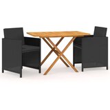  3-dijelni vrtni blagovaonski set s jastucima crni | shoptok.hr