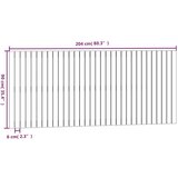  Zidno uzglavlje crni 204x3x90 cm od masivne borovine | shoptok.hr
