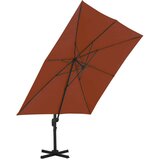 vidaXL Konzolni suncobran s aluminijskom šipkom terakota 300 x 300 cm | shoptok.hr
