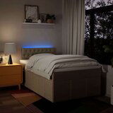 vidaXL Box spring postelja z vzmetnico krem 120x190 cm blago, (21310739) | Shoptok.si