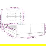  Okvir za krevet s uzglavljem krem 120x190 cm od tkanine | shoptok.hr