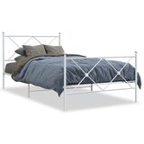vidaXL Metalni okvir kreveta uzglavlje i podnožje bijeli 100x200 cm | shoptok.hr