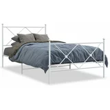 vidaXL Metalni okvir kreveta uzglavlje i podnožje bijeli 100x200 cm