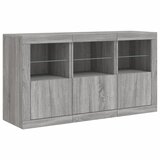  Komoda s LED svjetlima boja sivog hrasta 123x37x67 cm Siva | shoptok.hr