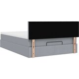 vidaXL Otomanski posteljni okvir z vzmetnico siv 140x200 cm blago | Shoptok.si