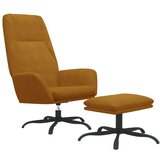  Stolica za opuštanje s osloncem za noge smeđa baršunasta | shoptok.hr