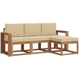  Set vanjskih sofa 4 kom. Prirodna i bež Smeđa 197,5 x 63 x 73 cm | Shoptok.si
