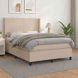  The Living Store Box spring postelja z vzmetnico kapučino 140x190cm umetno usnje - Box Spring Postelja, (21514652) Cene