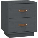  Noćni ormarići 2 kom sivi 40 x 34 x 45 cm od masivne borovine | shoptok.hr