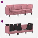  Set namještaja za dnevni boravak 3 pcs Ružičasta Baršun | Eponuda.com