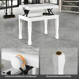  Klavirska stolica/klupa s podesivom visinom i jastukom od umjetne kože za klavir i klavijaturu 64 x 35 x 45-55 cm bijela | shoptok.hr