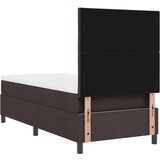 vidaXL Krevet s kutijom opruga i madracem tamno smeđi 90x200 cm tkanina | shoptok.hr