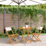vidaXL 3-dijelni bistro set od tkanine i masivnog drva krem bijelim Cijene