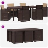  Vrtni set za objed s jastukom 7 pcs Smeđa i sivosmeđa PP | shoptok.hr